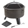 Nature Spring Nature Spring 26 inch Round Woven Design Fire Pit 335353DOK